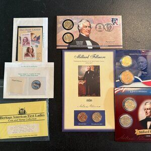 Millard Fillmore Commemorative Panel w/P & D Mint Presidential Dollars & more